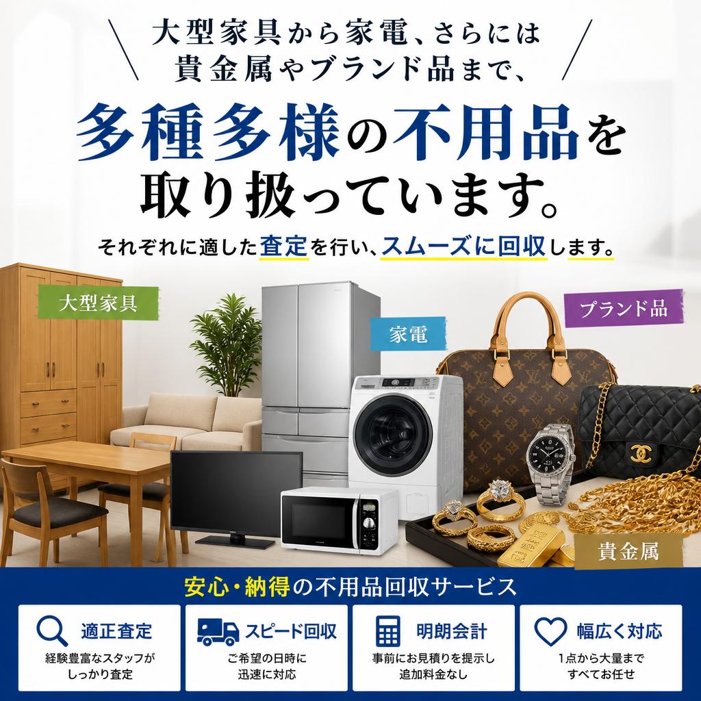 幅広い品目に対応！