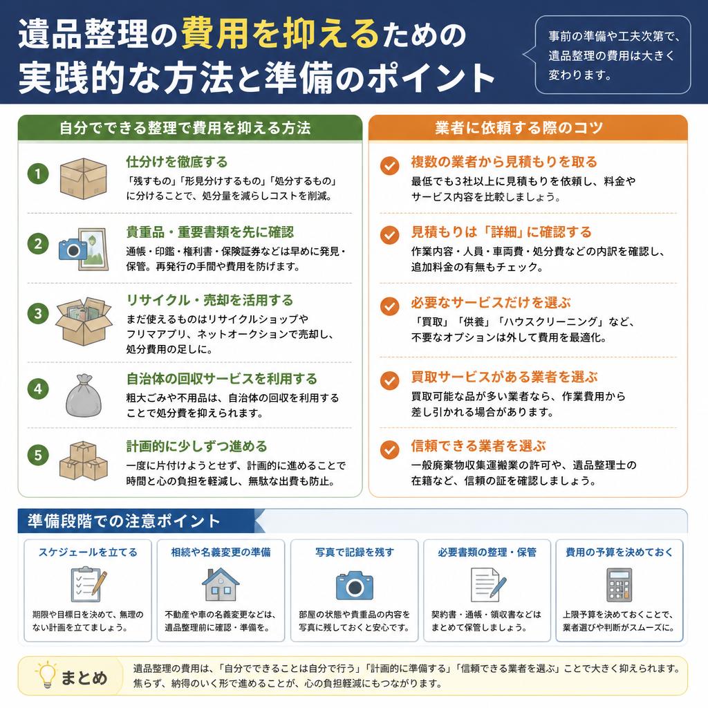費用を抑えるための整理方法