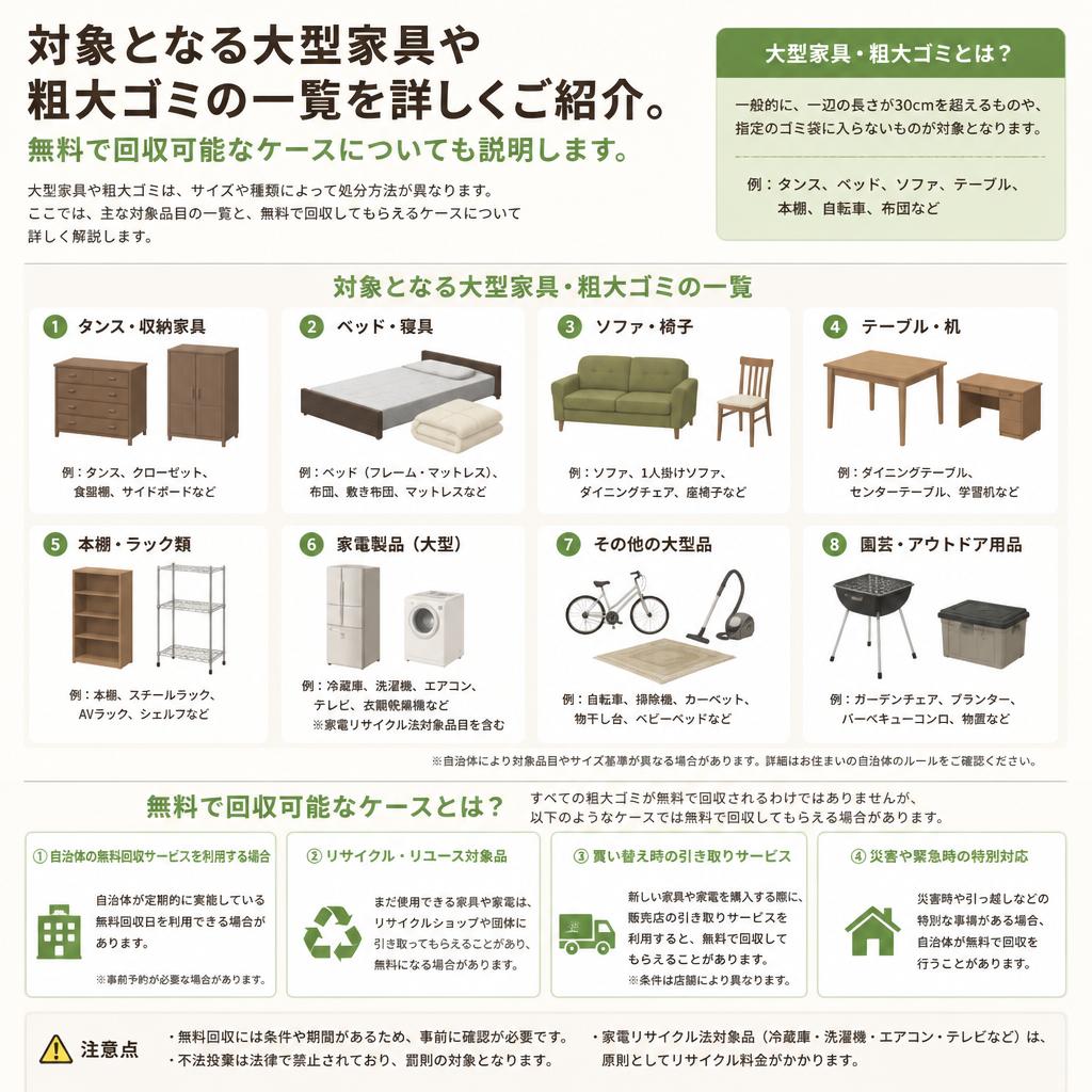 大型家具・粗大ゴミの無料回収サービスのご案内