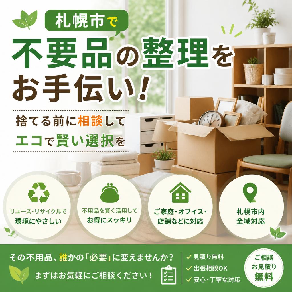 札幌市で不要品の整理をお手伝い！捨てる前に相談してエコで賢い選択を